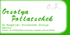 orsolya pollatschek business card